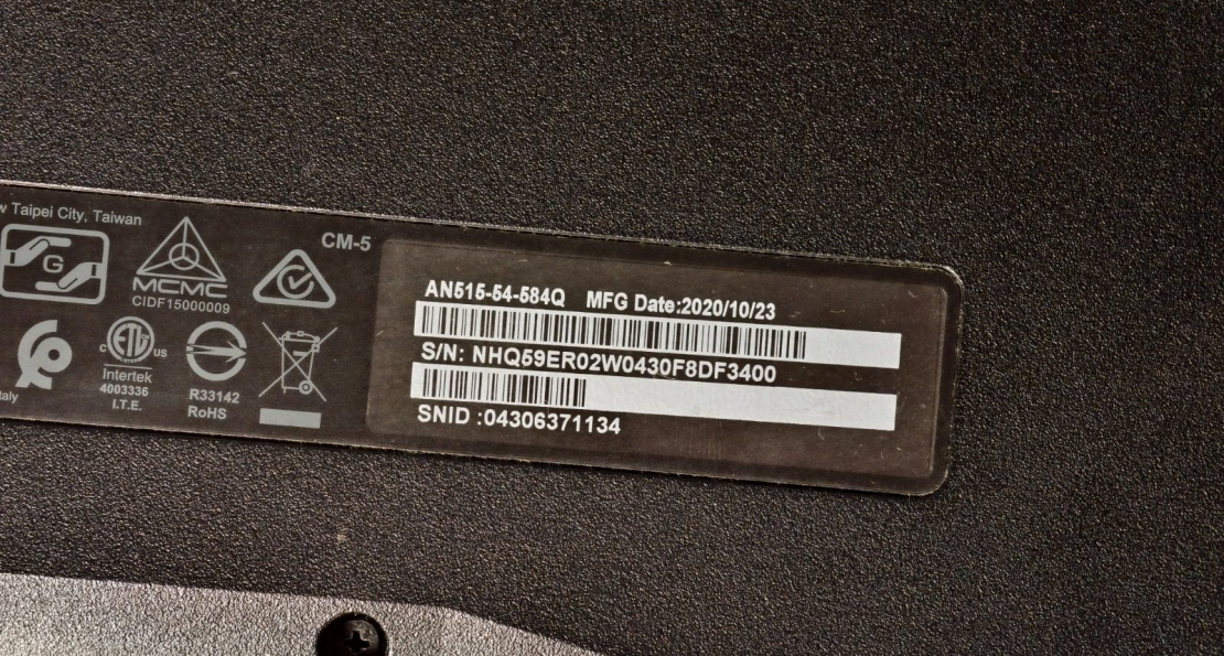 Ноутбук acer nitro an515-54-584Q , Фотоотчёт по заказу №00000202